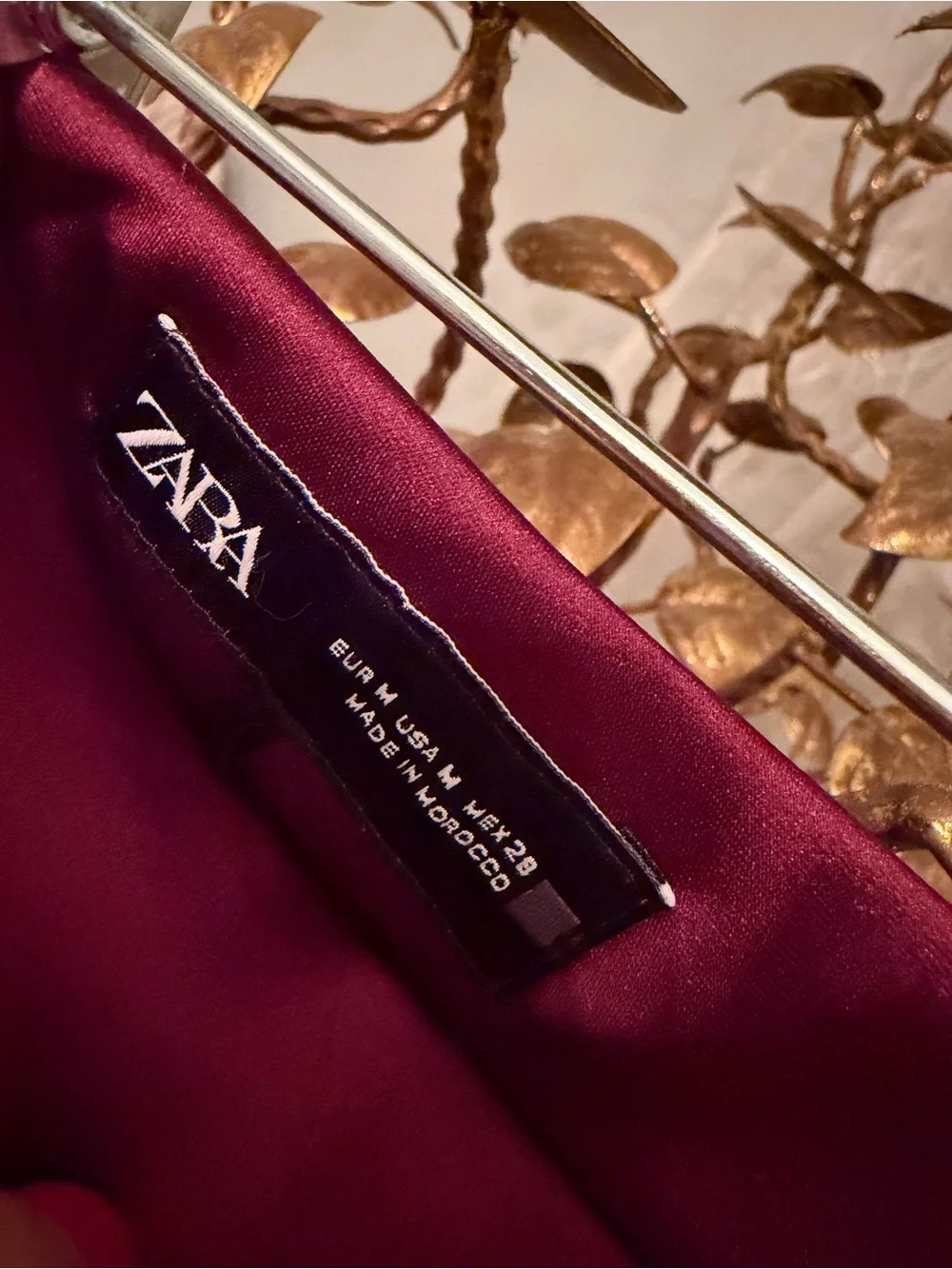 Zara Satin Midi Skirt in Deep Burgundy